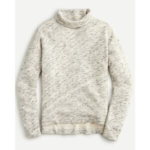 J Crew Womens Vintage Fleece Cotton Terry‎ Turtleneck Sweater Speckle Grey Sz XL